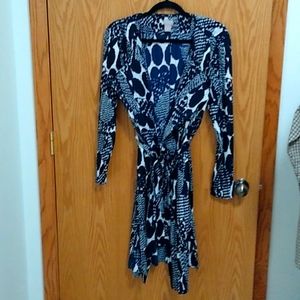 Chicos Crepe Belted and Pleated Duster